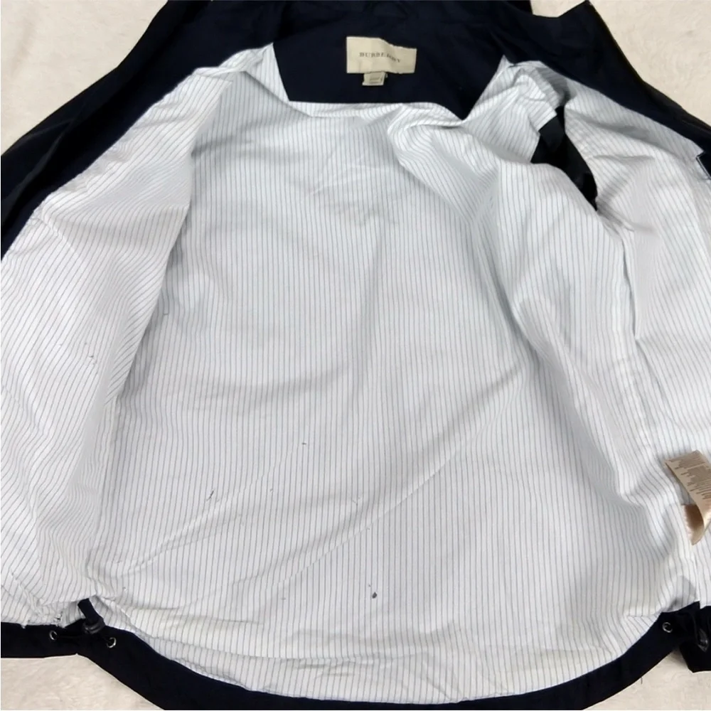Burberry Black Raincoat with High Collar and Full-Length Zipper